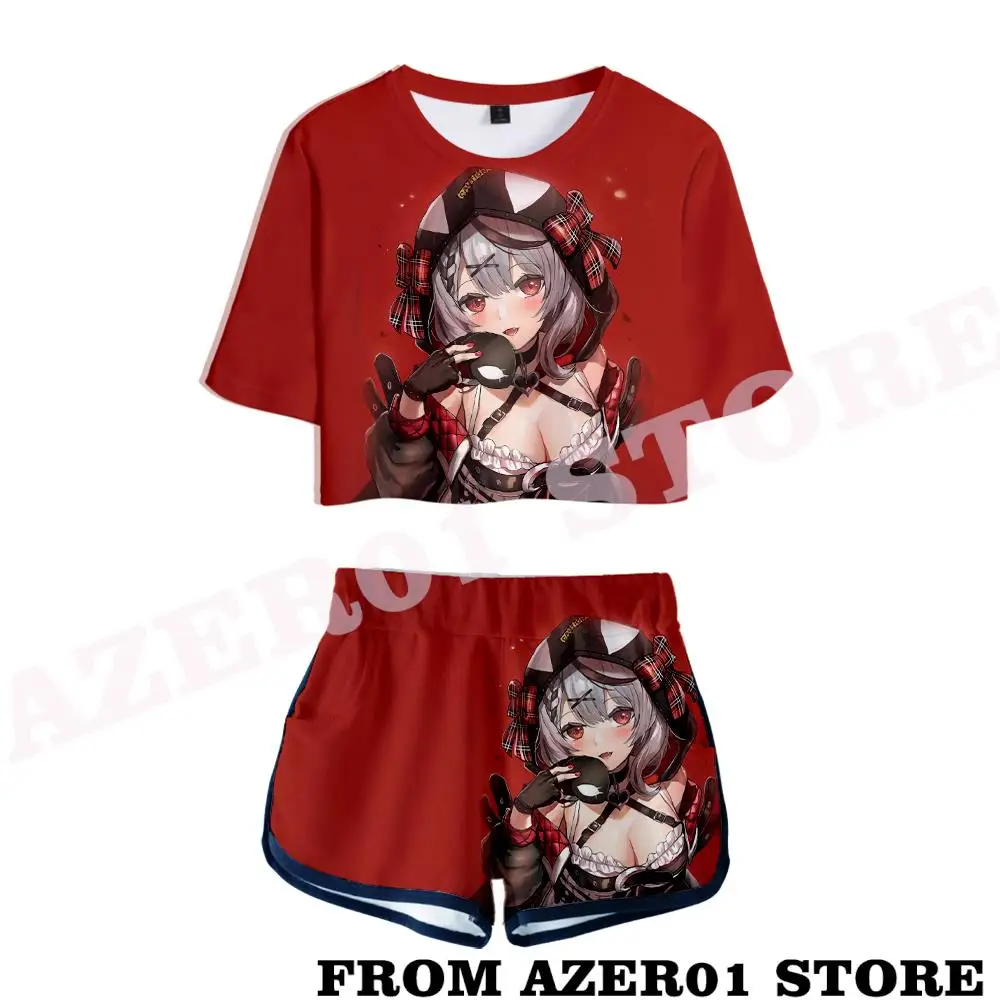 

HOLOLIVE VTuber SakamataChloe Sakamata SKMT968 Merch T-shirt Tee Sets Summer Sets Short Tops+shorts Waist Suit Two Piece Sets