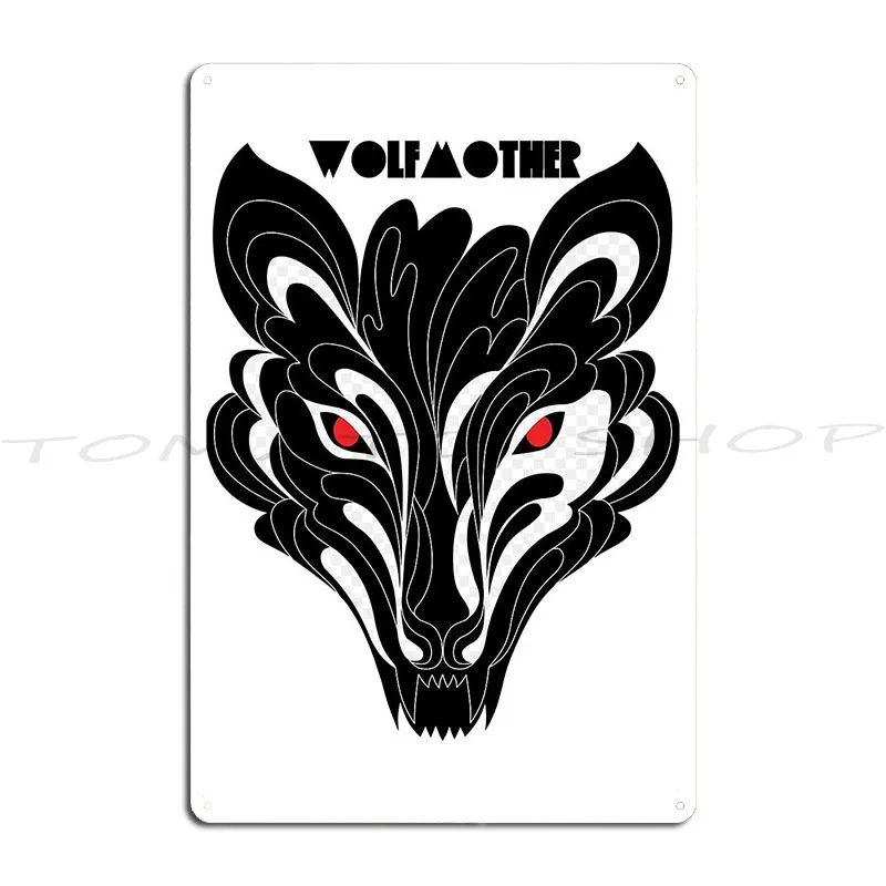 Dark  Angry Black Wolf Headpaint Wolf Digital Art Helldog Metal Sign Mural Custom Cinema Wall Decor Iron   Tin Sign Poster