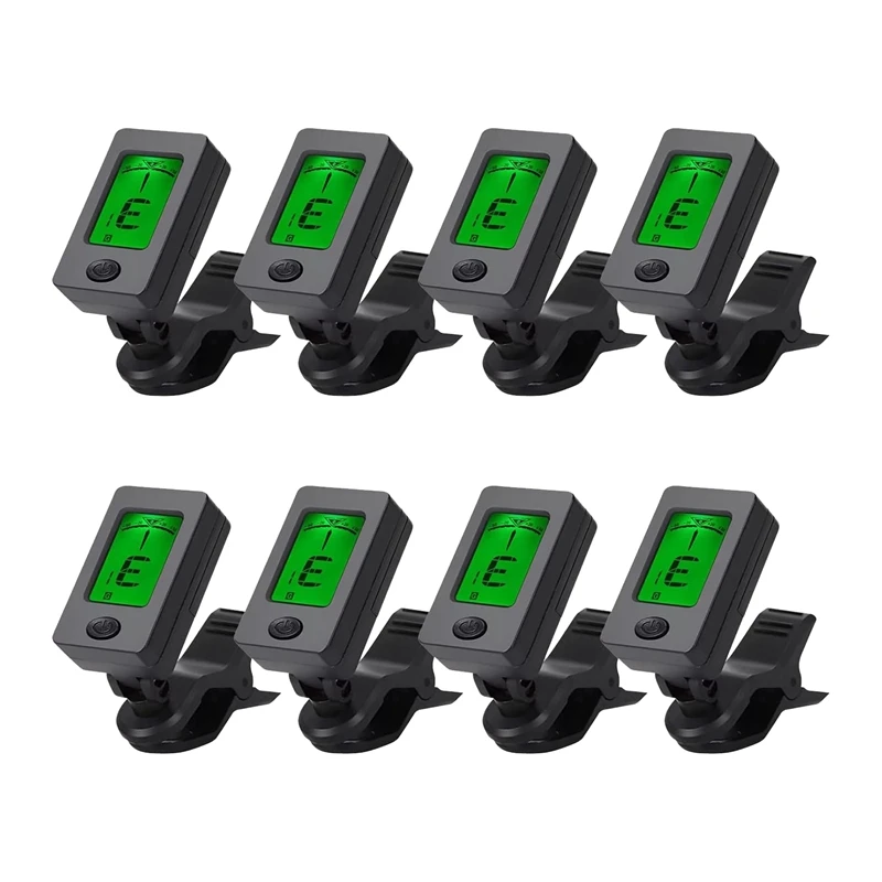 8 PCS Guitar Tuner Clip On Tuner For Ukulele, Guitar, Bass, Mandolin To Improve Tuning Stability