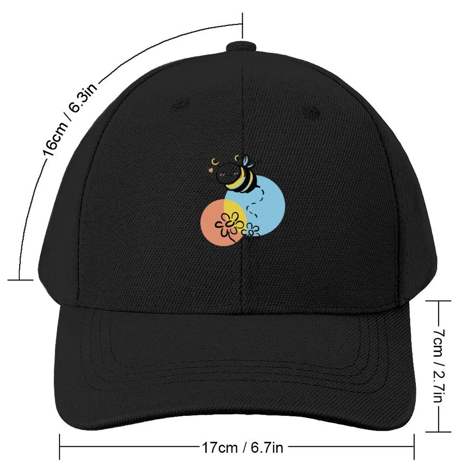 Bee flying on flowers cute cartoon smiling spring bug Baseball Cap Visor Kids Hat Ball Cap Anime Men's Women's