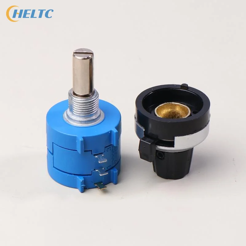 1 conjunto de eixo circular de metal 3590s kit de potenciômetro multivoltas de precisão-resistor ajustável de 10 anéis + botão rotativo e mostrador de contagem