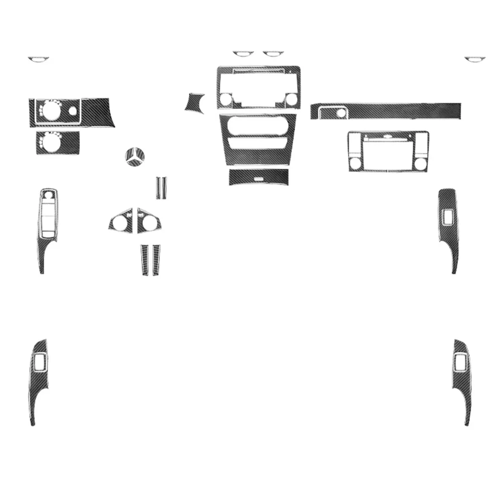 

Car Central Control Navigation Panel Storage Box Window Lifting Carbon Fiber Sticker For Mercedes M-Class 2006- 2011 Accessories