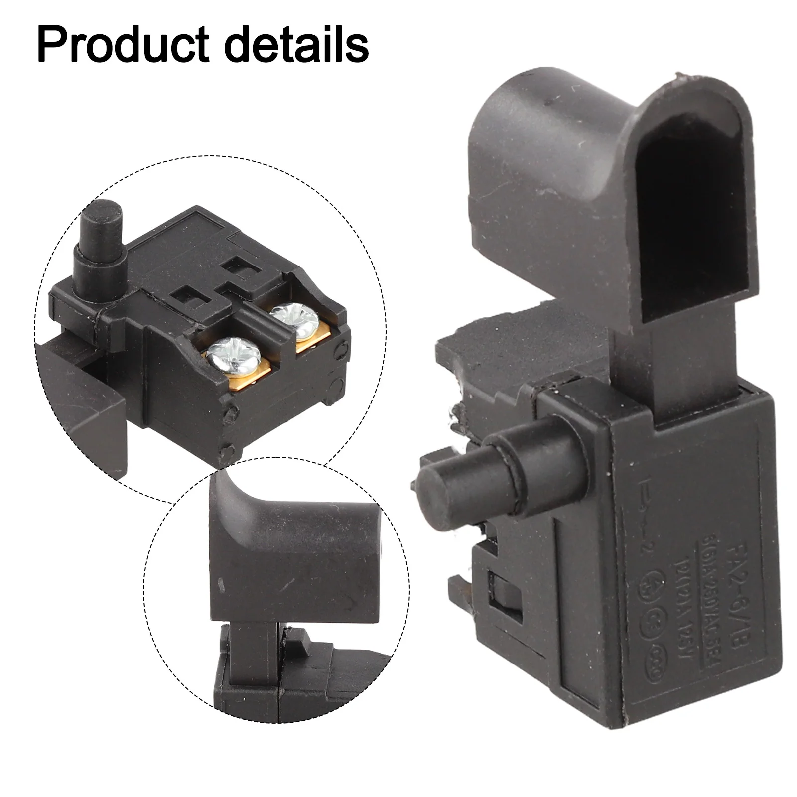Switch Drill Switch Black Lock On NO Contact Plastic Speed Regulating Trigger Switch Black For Cutting Machine