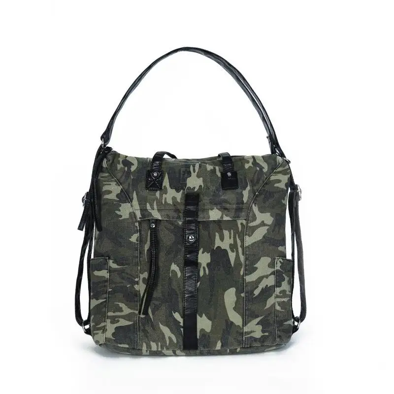 

Композитная камуфляжная джинсовая холщовая женская сумка в американском стиле, оригинальные сумки через плечо большой вместимости, сумки через плечо на одно плечо