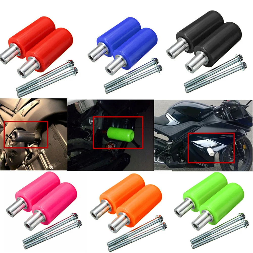 

2Pcs Motorcycle Falling Protector Premium Aluminum Frame Sliders Crash Protection Kit Left Right Side for Motorbike Pink