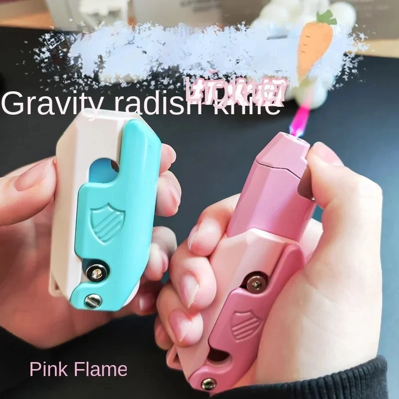 New Cute Carrot Knife Direct Injection Flame Lighter Butane Gas Inflatable Lighter Cool Upscale Exquisite Small Giftr