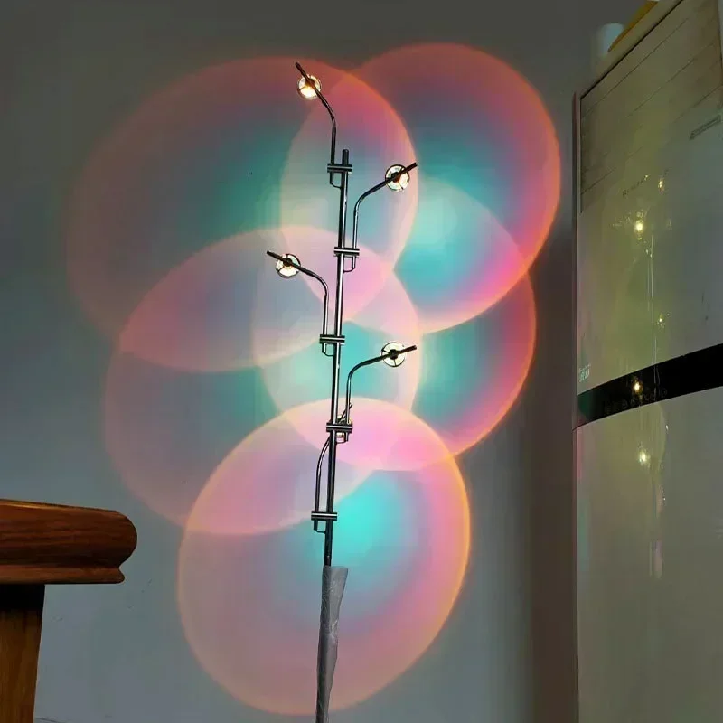 Imagem -02 - Arco-íris Sunconjunto Projection Floor Lamp Quarto Atmosfera Standing Light Home Decor Sala de Estar