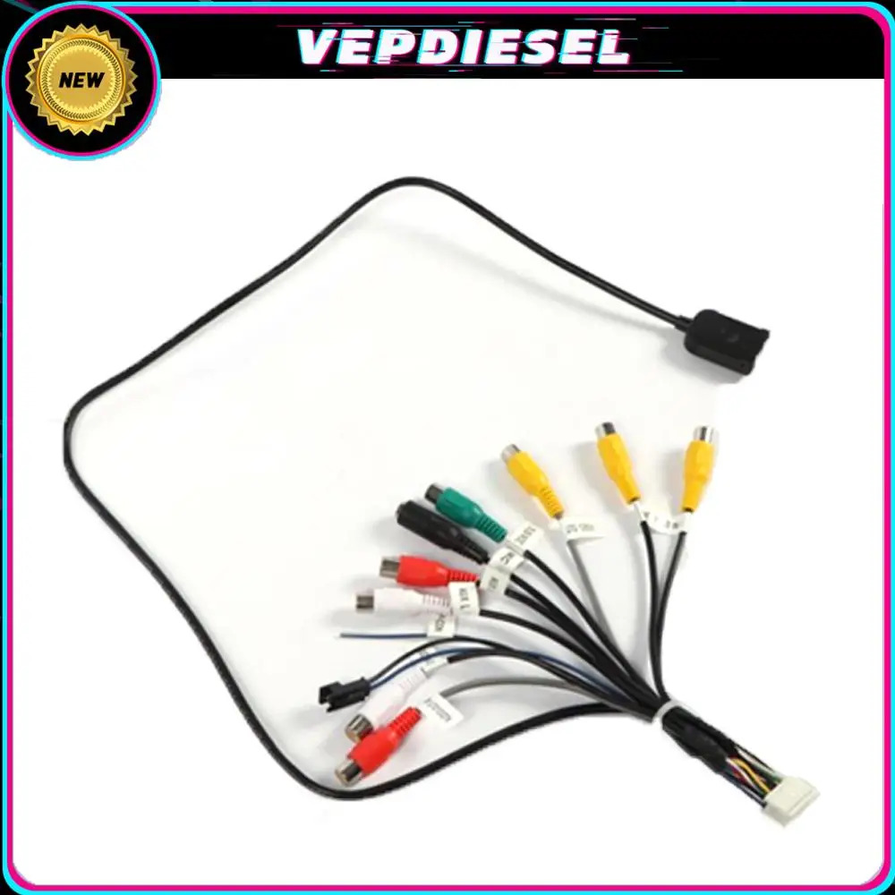 New 20 Pin Plug RCA Output Cable W/ Fan Connector Microphone Audio Video AUX connecting Tail Cable for Car Android Teyes Radios