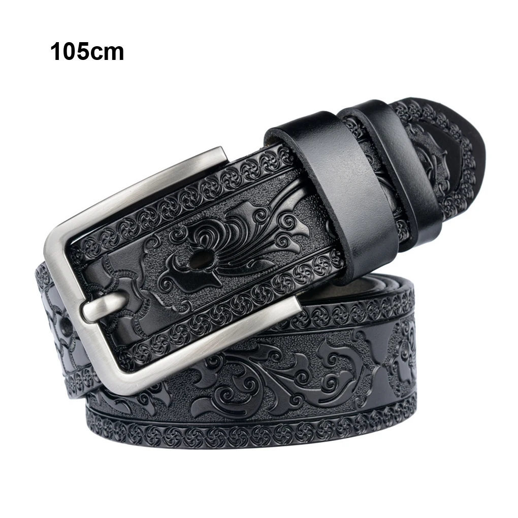 Ceinture d'impression de mode pour hommes, PU lisse et résistant à l'usure, environnement de fabrication fine, ceinture noire pour hommes, 105cm