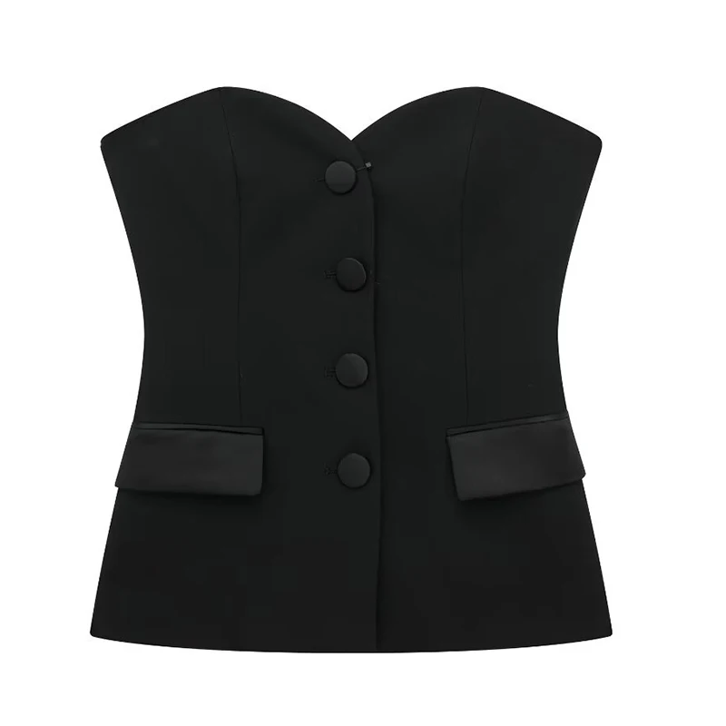 Summer Women Sleeveless Strapeless Vest Wrapped Tube Top Elegant Corset Off Shoulder Sexy Vest Fashion  Lady Bustier Suspender