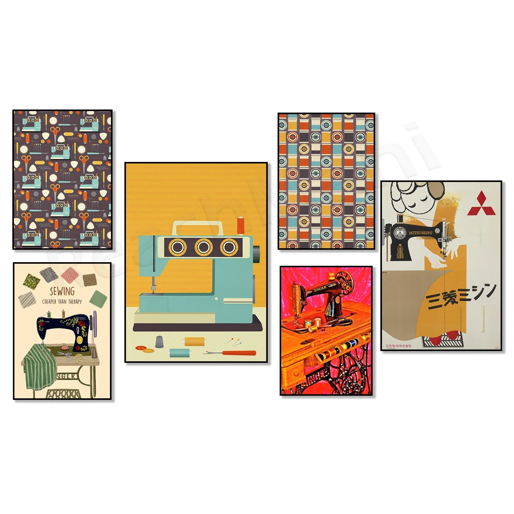 

sewing machine poster, 1950 retro advertising poster, print japan, sewing - craft - vintage sewing machine, gift for her