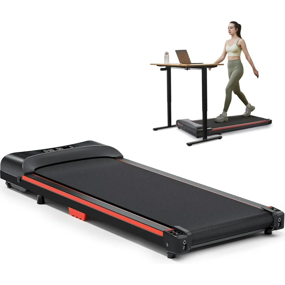 Walking Pad, Under Desk Treadmill with Remote Control LED Display Wheels Portable Mini Running Machine for Small SpacesTreadmill