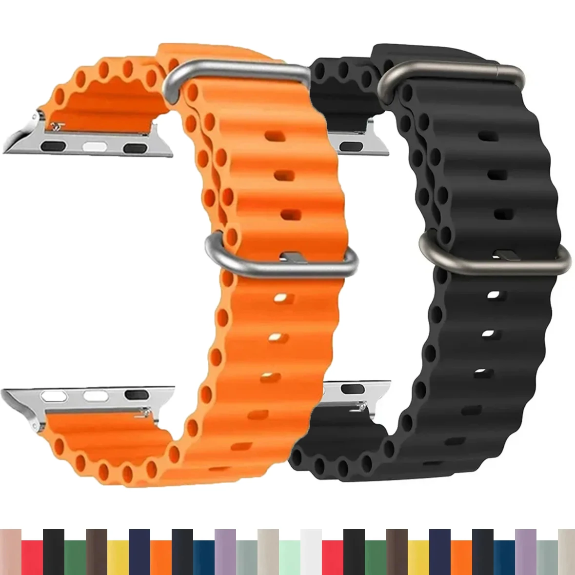 Strap For Apple Watch Ultra 4 3 2 Band 49mm 46mm 44mm 45mm 42mm 41mm 40mm 44mm 45mm Ocean Band iWatch Series 12 11 10 9 8 7 SE3