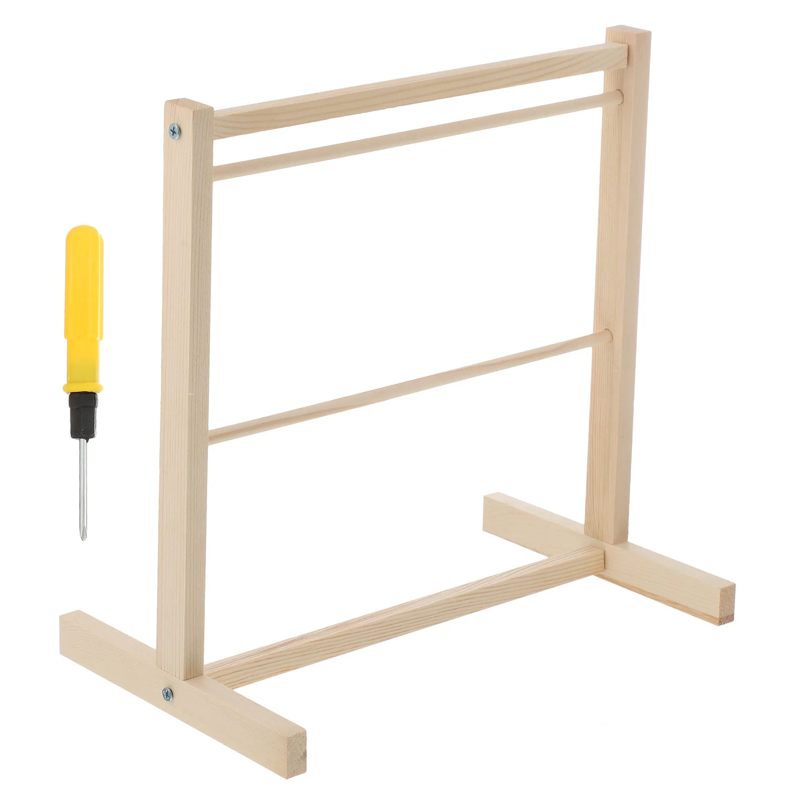 

Clothes Sponge Holder Wood Clothing Rack Hanger Coat Hanging Double-layer Wooden Garment Hangers for Dress