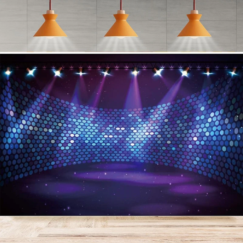 Photography Background Disco Dace Music Show Entertainment Free Stage Concert Club Purple Spotlight Lights Party Backdrop Wall