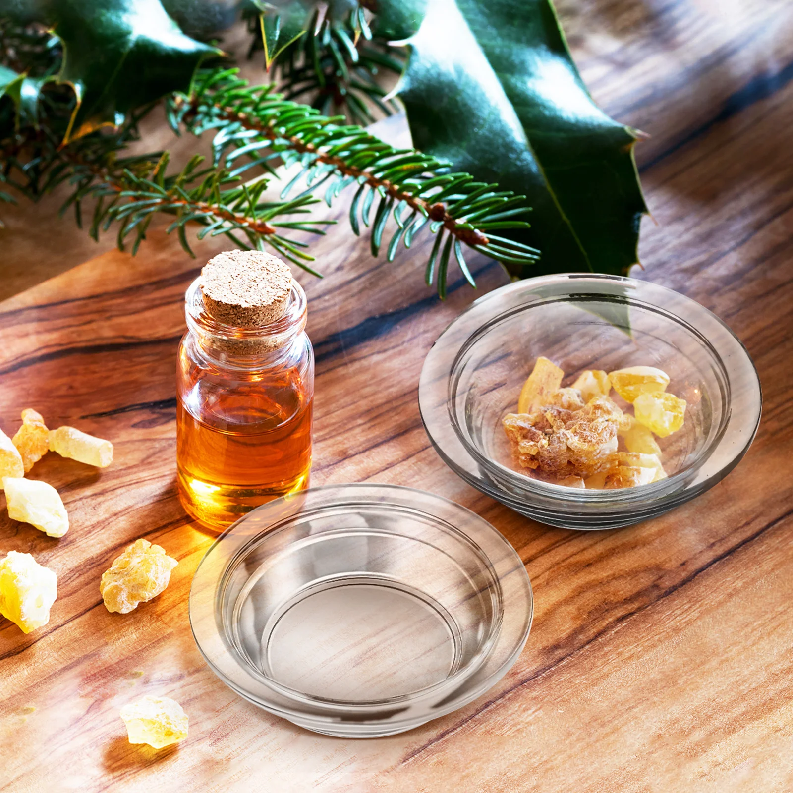 

2Pcs Glass Dish Wax Melt Warmer Aromatherapy Essential Oil Scented Melting Plate Transparent Fragrant Liner