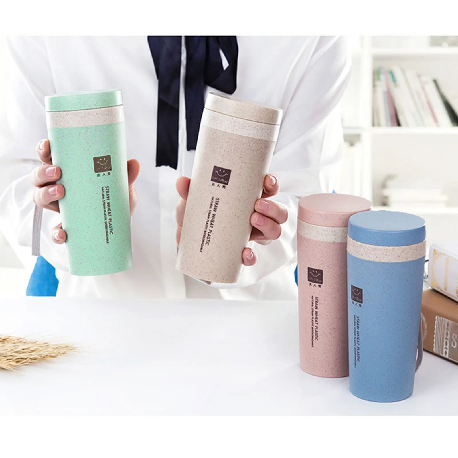 HOT Travel Mug Office Coffee Tea Bottle Cups Straw Plastlc Thermal Insulatio Cup home decoration accessories Travel Mug Office