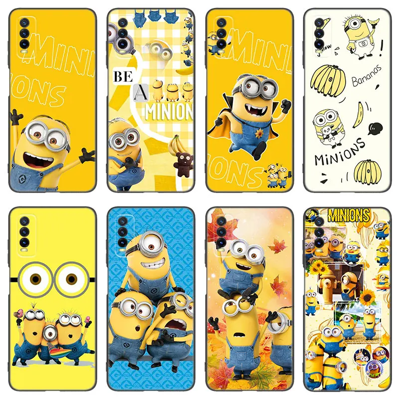 Cartoon Cute-M-Miniones Black Phone Case For VIVO V27 V29 V30 Pro Y02 Y15 Y17 Y33 Y76 S Y27 Y55 Y78 5G Y16 Y21 Y22 Y35 Y36