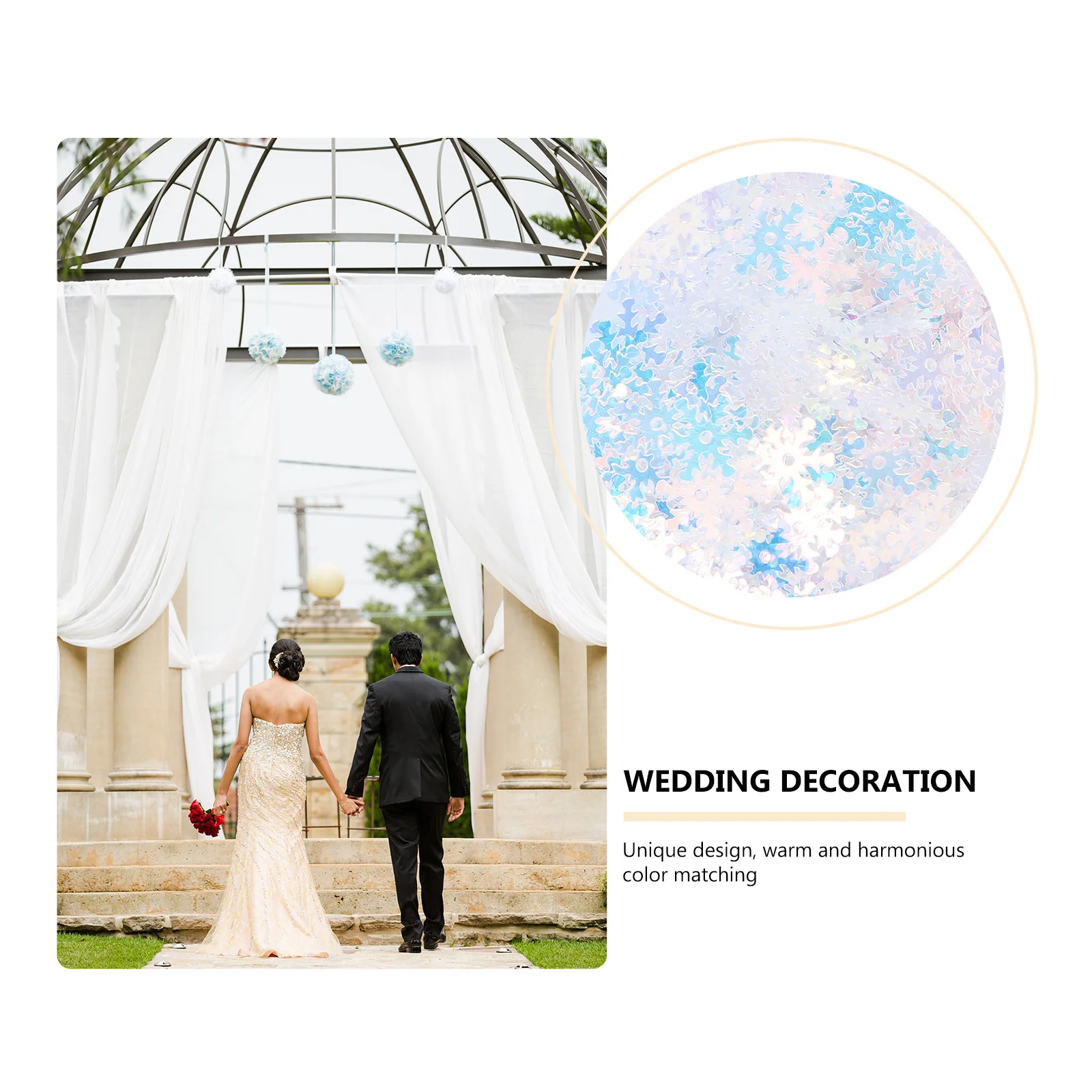 

360Pcs Snowflake Confetti Xmas Table Decoration Premium Material Xmas Tree Ornaments Window Door Car Party Confetti