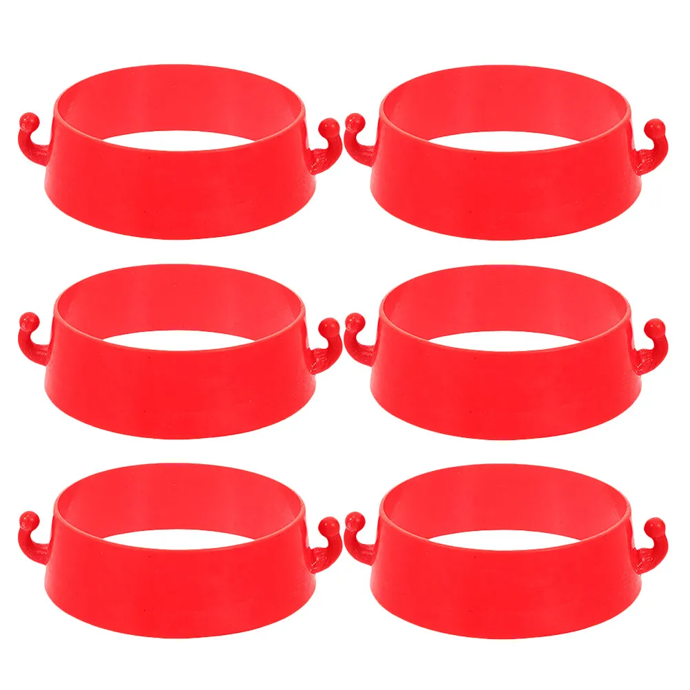 

6Pcs Cone Connector Ring Plastic Traffic Cone Chain Links Lightweight Hooks for Road Barrier Safety Construction Chains