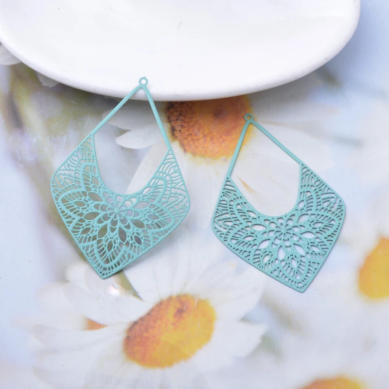 20pcs AB7674 Brass Big Golden geometry Pendant Colorful Charms Diy Jelwery Earrings Making