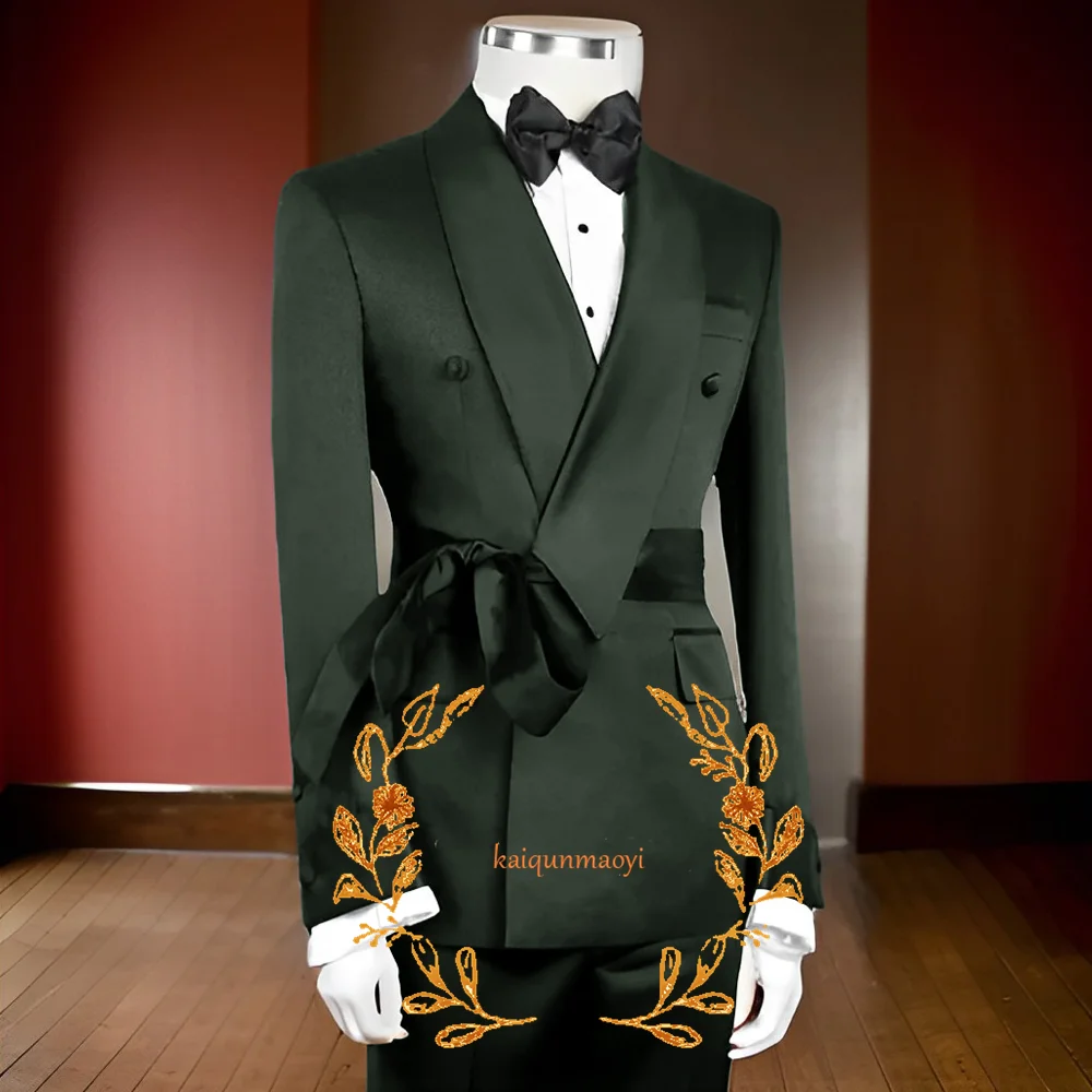 Suit for Mens Elegant 2-piece suit Jacket Pants Groom Wedding Tuxedo Formal Blazer Custom Outfit XS-5XL