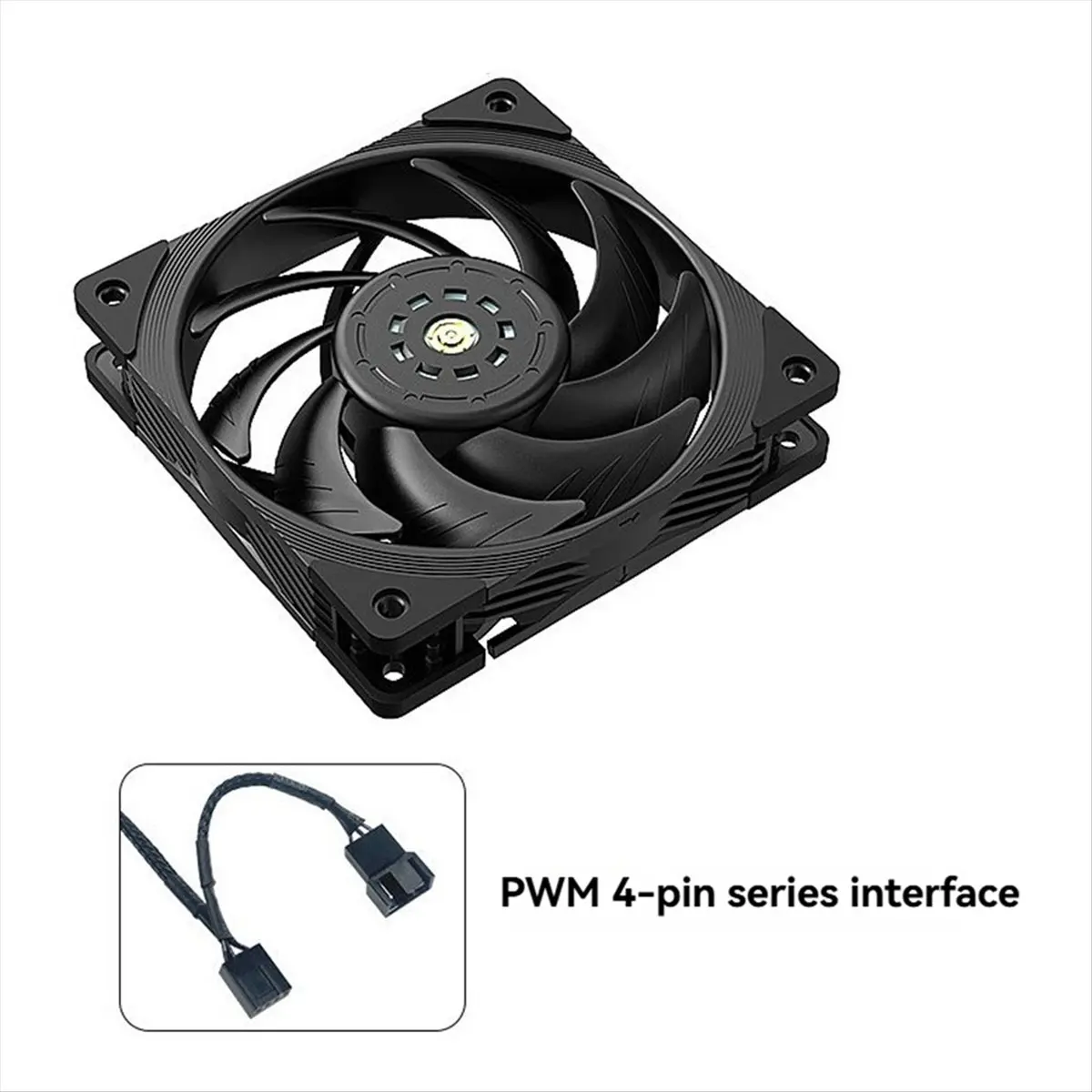 Stable- T30 Computer Case Fan 12CM 4PIN PWM CPU Cooler Fan PC Case Cooling System Fan 120mm SFDB PC Gamer CPU Cooler Black