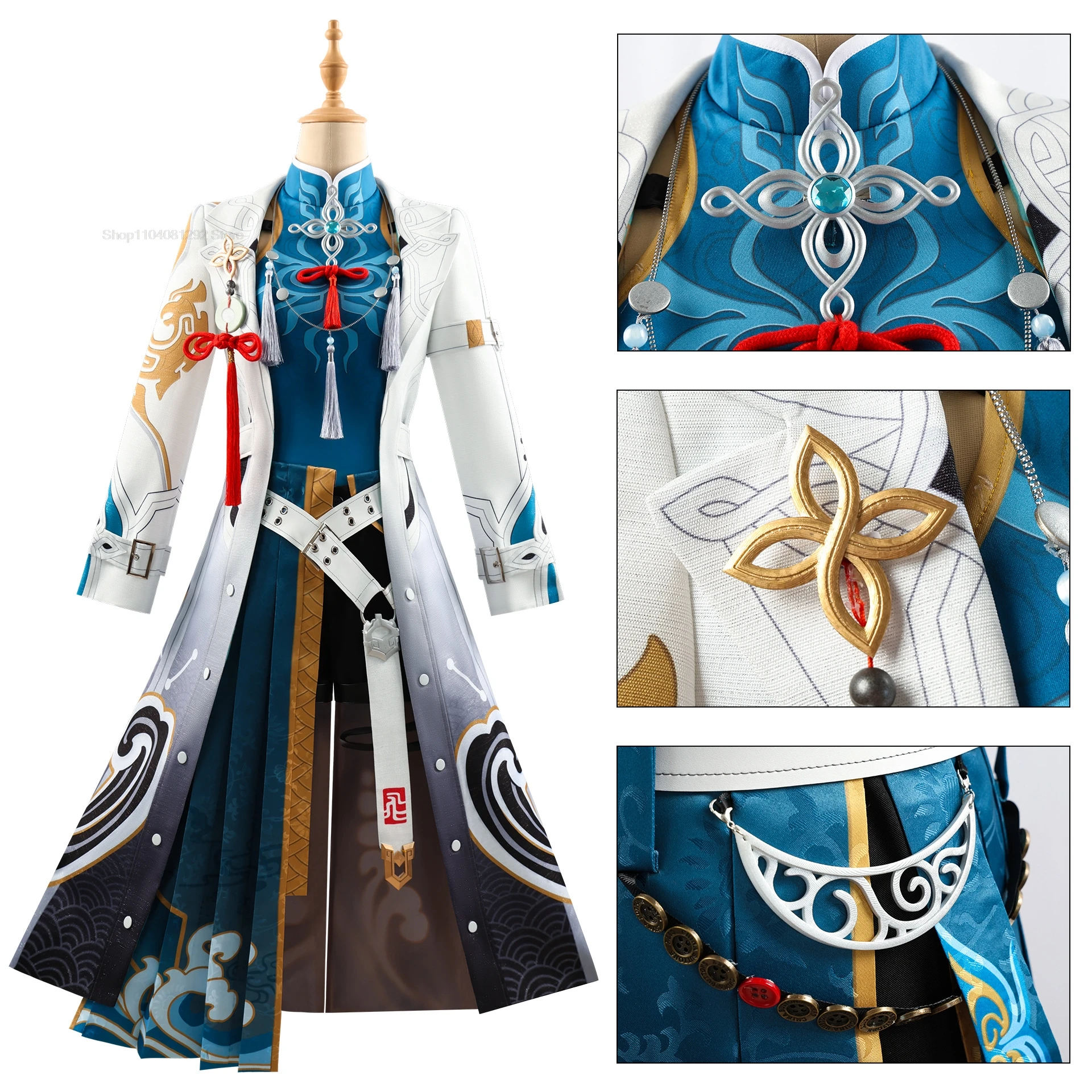 In Voorraad Feixiao Cosplay Kostuum Outfit Honkai Star Rail Фэйсяо Merlin 'S Klauw Vos Meisje Oor Volledige Set Pruik Halloween Xmas