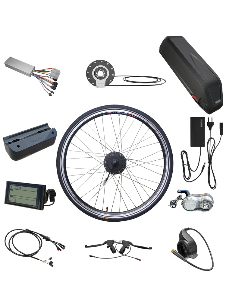 AliExpress Jueshuai Electric Bicycle Conversion Kit 36/48V 250/350/500W Rear Brushless Gear Hub Motor Wheel with Hailong Battery LED/LCD Display