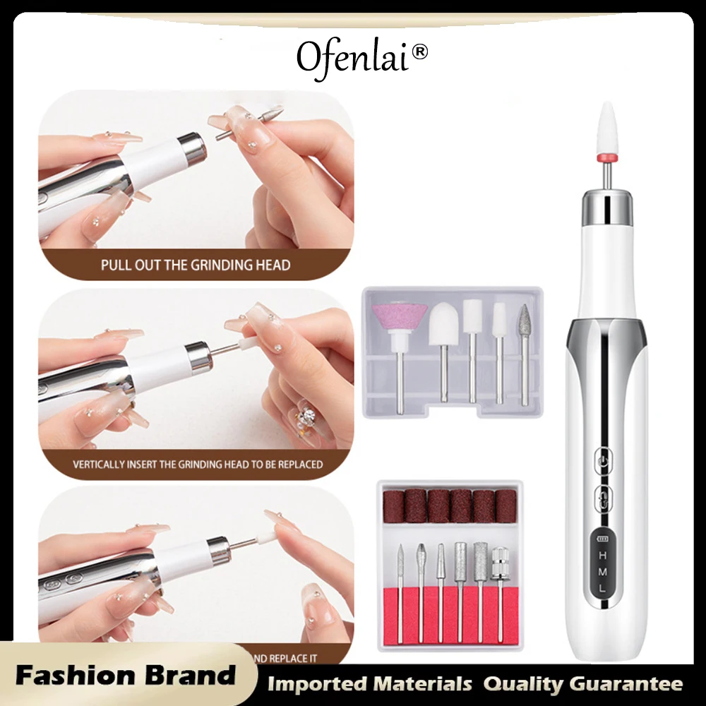 Draadloze nagelboor Pen USB nagelvijl polijstpen Oplaadbare nagelmachine Draagbare manicure boor Salon Tool Grind Polijstmachine