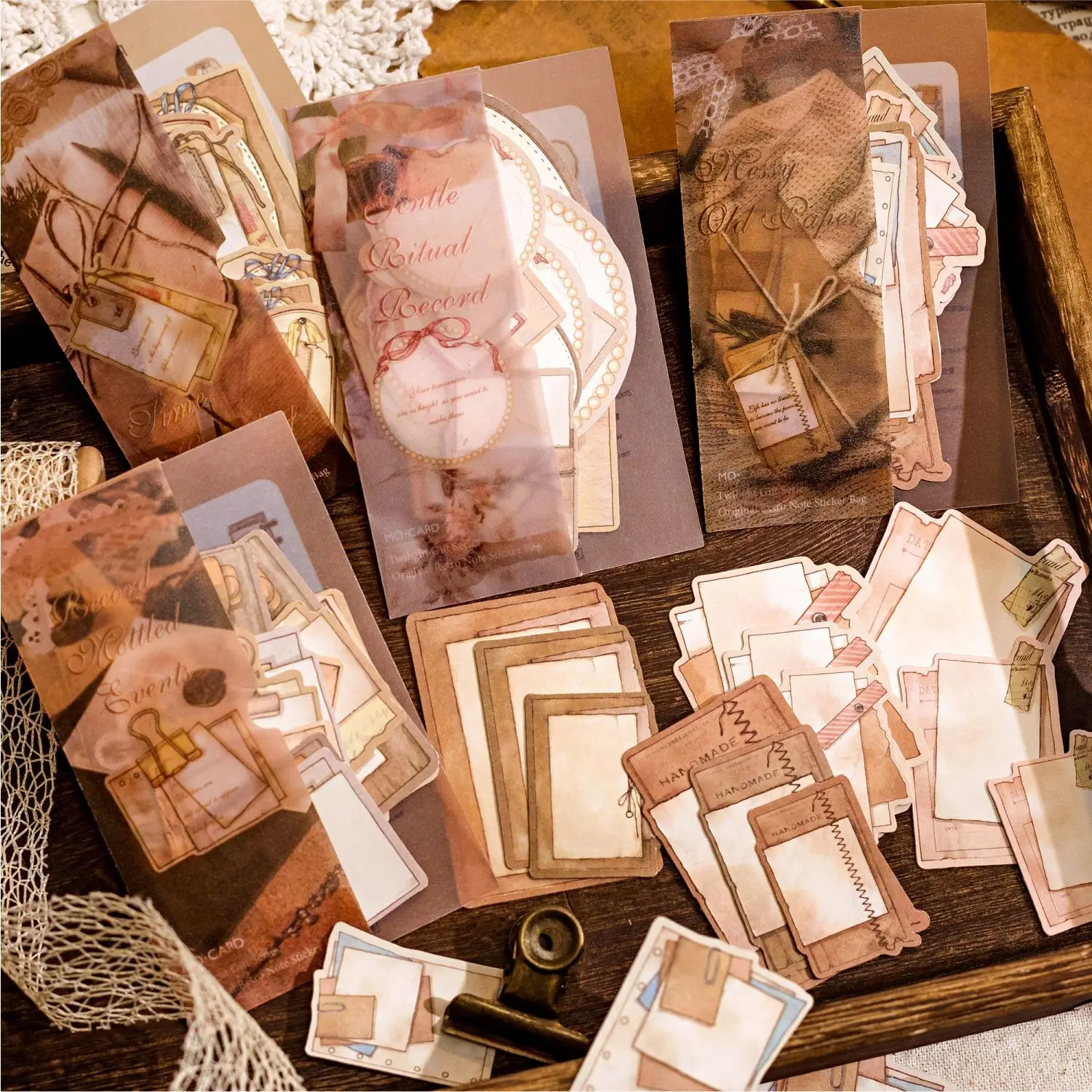 15 Stück/Packung Twilight Courtesy Series Vintage Memo-Aufkleber-Set, Journal DIY Deko Collage Basis-Zubehör