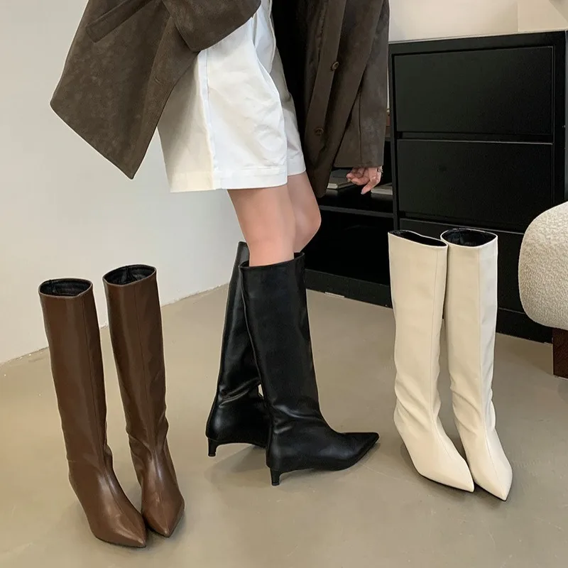 

Women Knee-High Boots High-quality Sexy Pointed Toe Casual Party Shoes Autumn Winter Comfortable Long Boot for Women New Zapatos