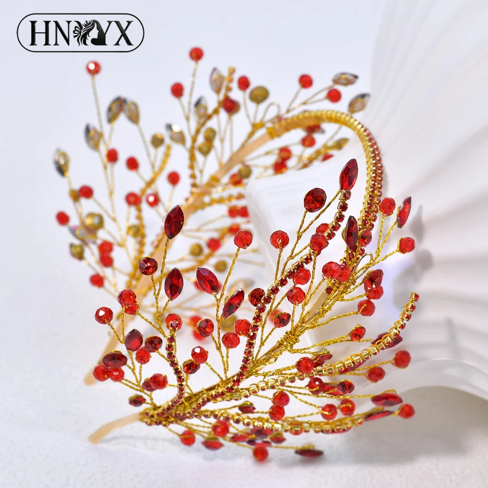 

HNYYX Изысканный женский ободок для волос ручной работы со стразами и кристаллами, элегантный свадебный аксессуар для волос, повязка на голову для вечеринок и выпускных YXA422