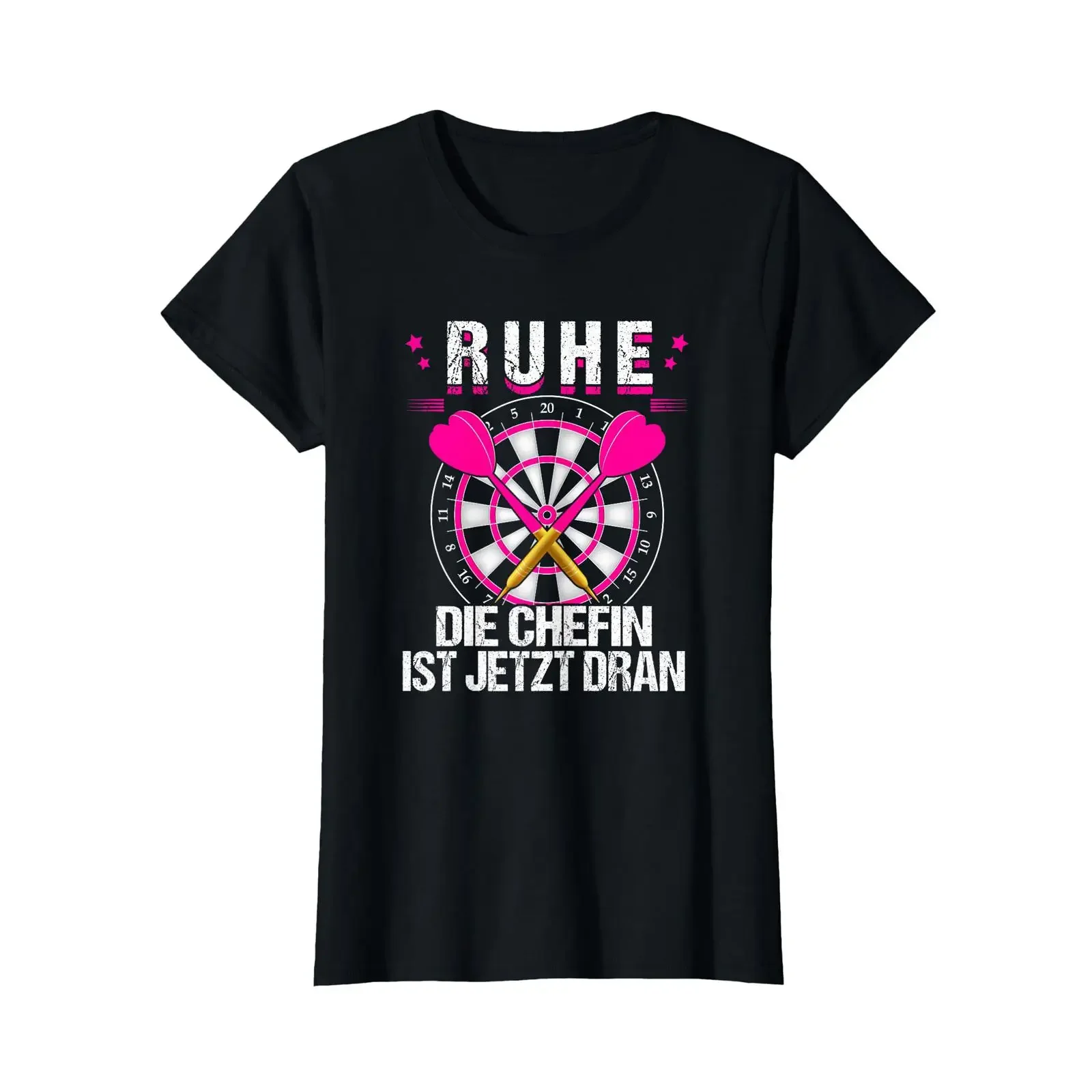 Women's Rest Die Chefin Ist Jetzt Dran Darts Dartter Dart T Shirt black vintage Washed Stretched graphic designer clothes