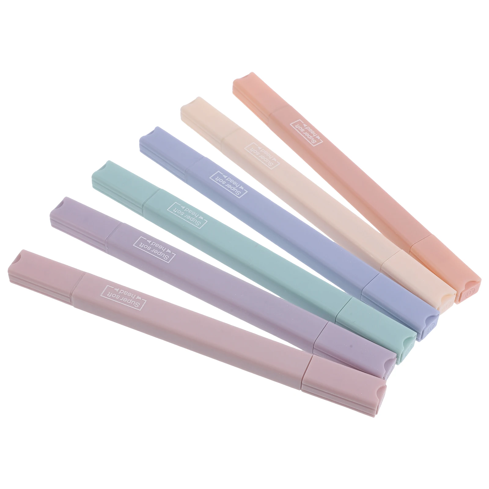 

6pcs Highlighters Fluorescent Pens Pastel Colors Markers for Students Smooth Writing No Ink Leak Stylish Design Office Supplies
