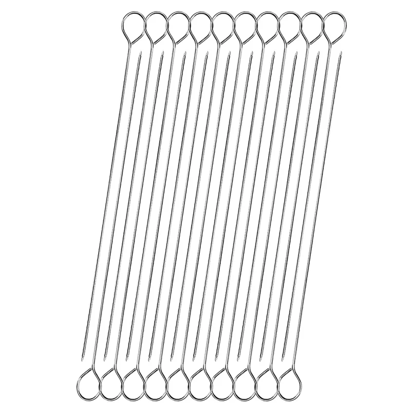 

A27F-BBQ Metal Skewers Stainless Steel Air Fryer Skewers 30Cm For Grilling, Oven, And BBQ