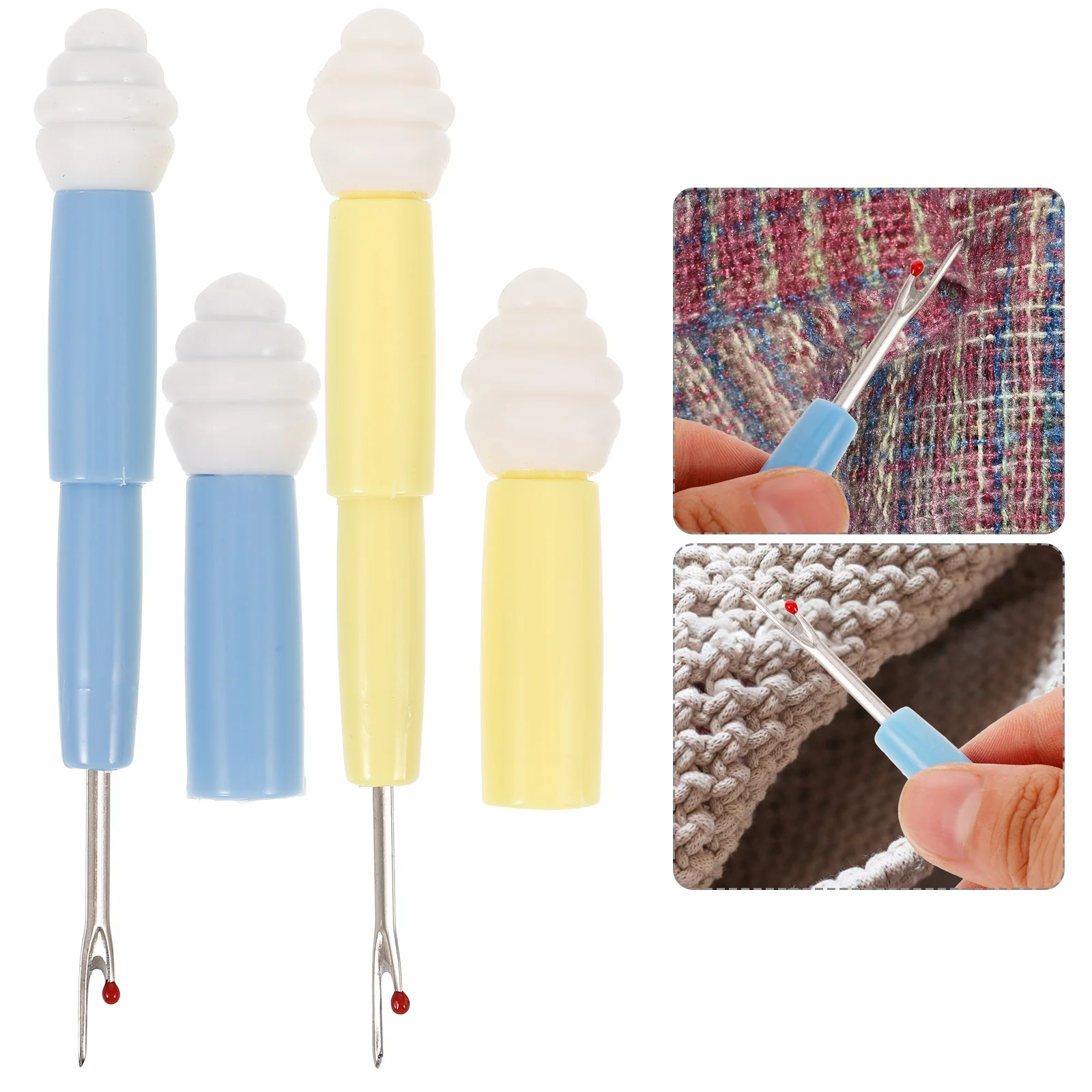 

2Pcs Sewing Seam Ripper with Thread Eraser 2-in-1 Stitch Remover Tool for Buttonhole Opening and Tag Removal Sturdy Metal