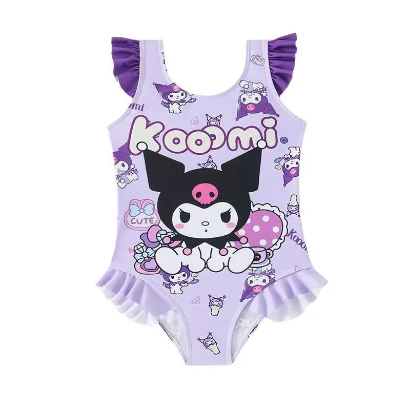 

Детский купальник Sanrio Hello Kitty Kuromi Cinnamoroll, бикини с героями мультфильмов, профессиональный быстросохнущий солнцезащитный крем, купальник, пляжная одежда
