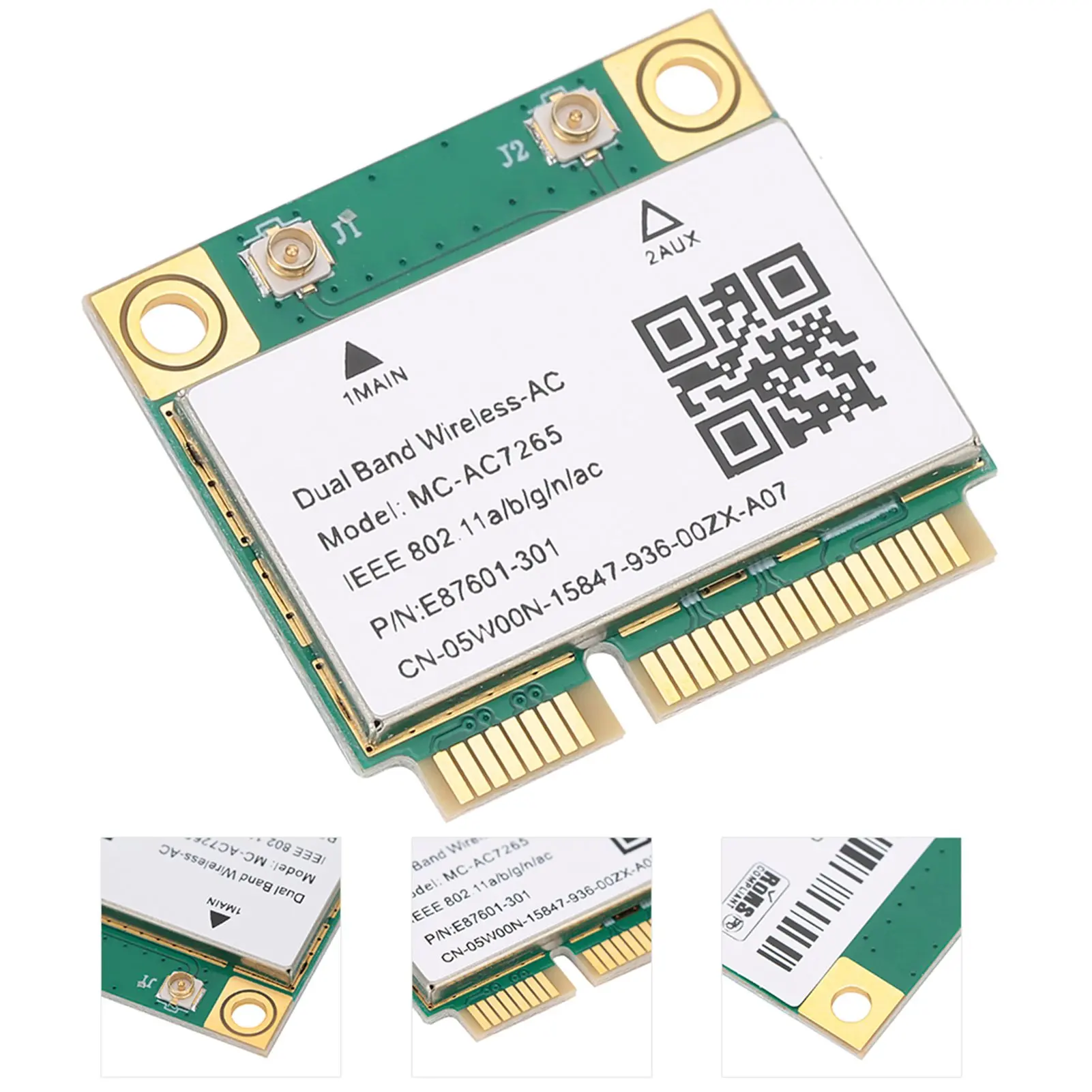 

Гигабитная сетевая карта Сетевая карта PCI‐E Gigabit Double Band для беспроводного Wi-Fi Bluetooth 4.2 MC‐AC7265