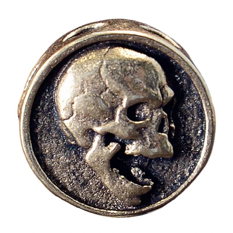  Brass Skull Pendant for Handmade Jewelry Gear Beads Charm DIY Accessories