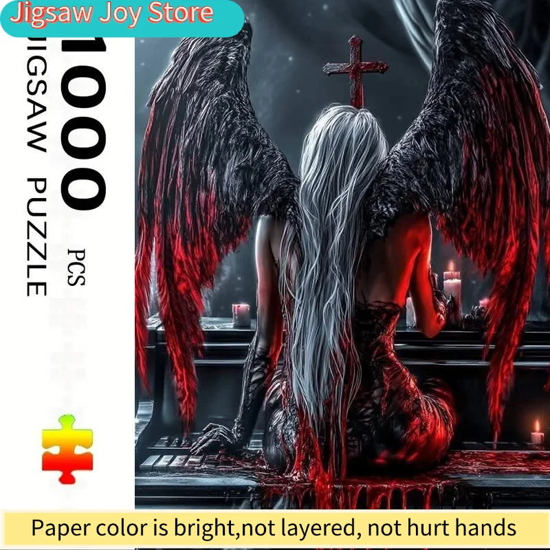 

Пазл для взрослых размером 70,0x50,01 см с изображением девушки с темными крыльями, играющей на фортепиано, идеально подходит для творчества.