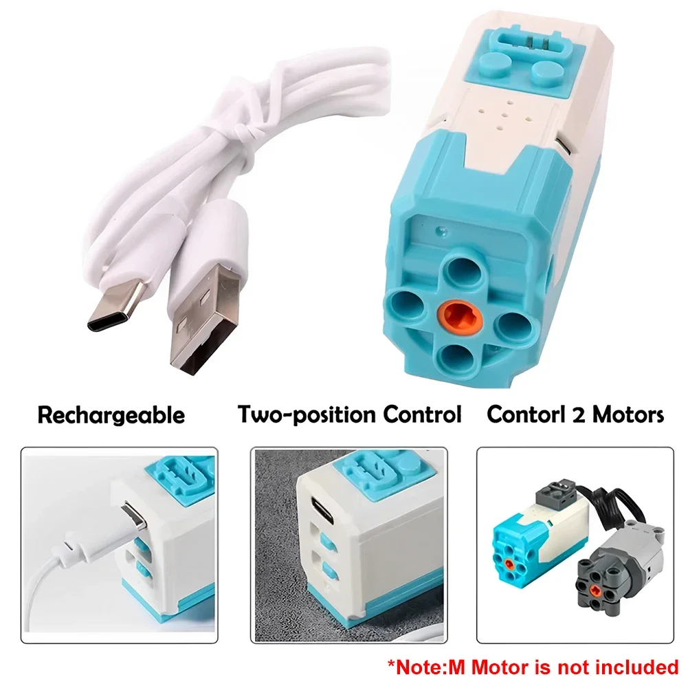 MOC Power Functions Upgrade Rechargeable M/L Motor 8883 Building Blocks For Le*go 9686 Train Technical Modified Parts Power Toys