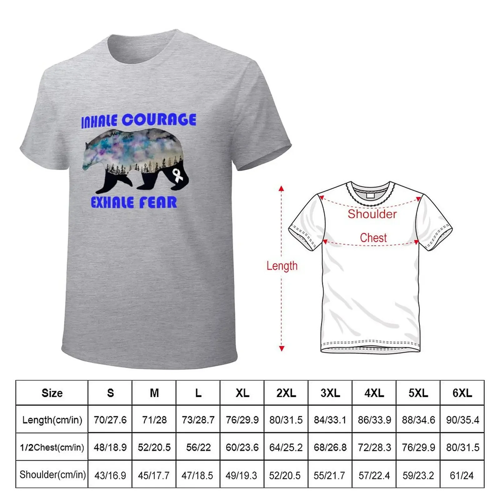 Inhale Courage Exhale Fear T-Shirt street wear animal prinfor boys shirts men