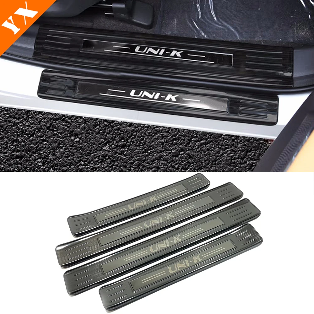 

Stainless Black Garnish For Changan UNIK UNI-K Accessories 2021-2024 Car Door Sill Scuff Plate Welcome Pedal Protection Trim