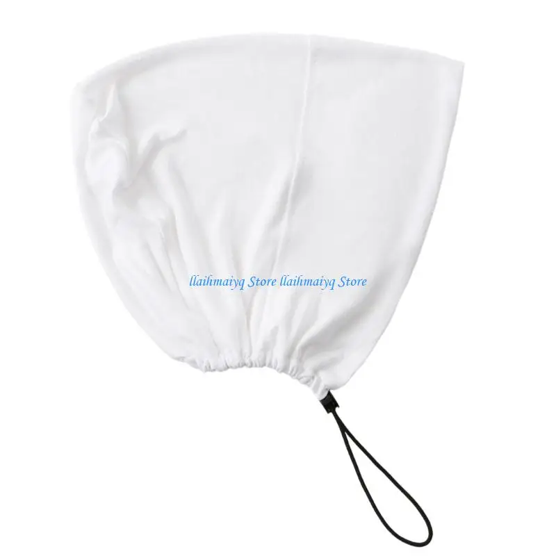 573B Mercerized Cotton Turban Headwrap for Women Adjustable Drawstring Skull Cap Hijab Headcover Hat for Religious Ceremony