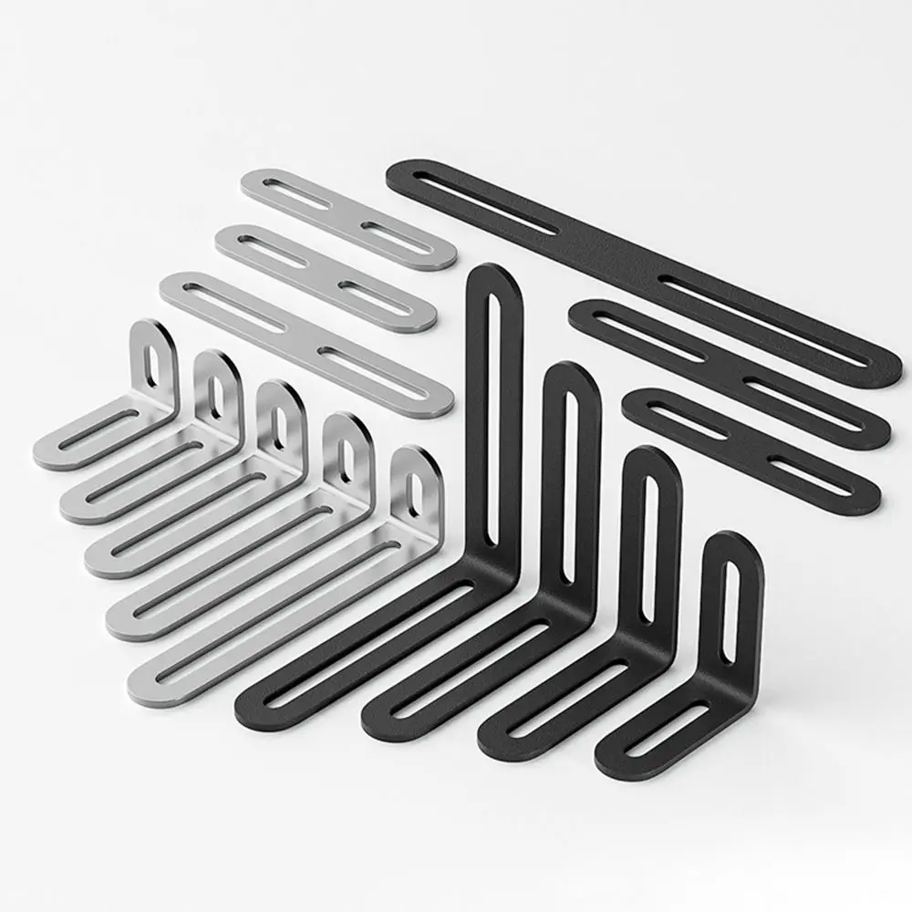 1/2Pcs Stainless Steel Angle Bracket 90 Degree Right Angle Silver Corner Brace Joint Furniture Fastener L Shape Angle Bracket