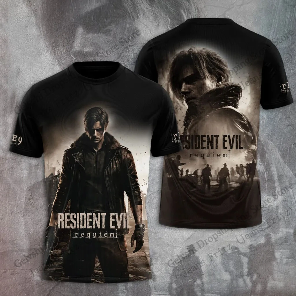 Image of Hip-Hop Rock Resident Evil 3D-Druck T-Shirt für Männer und Frauen, Modisches Kurzarm-Oberteil, Streetwear in Übergröße, Vintage-Bekleidung