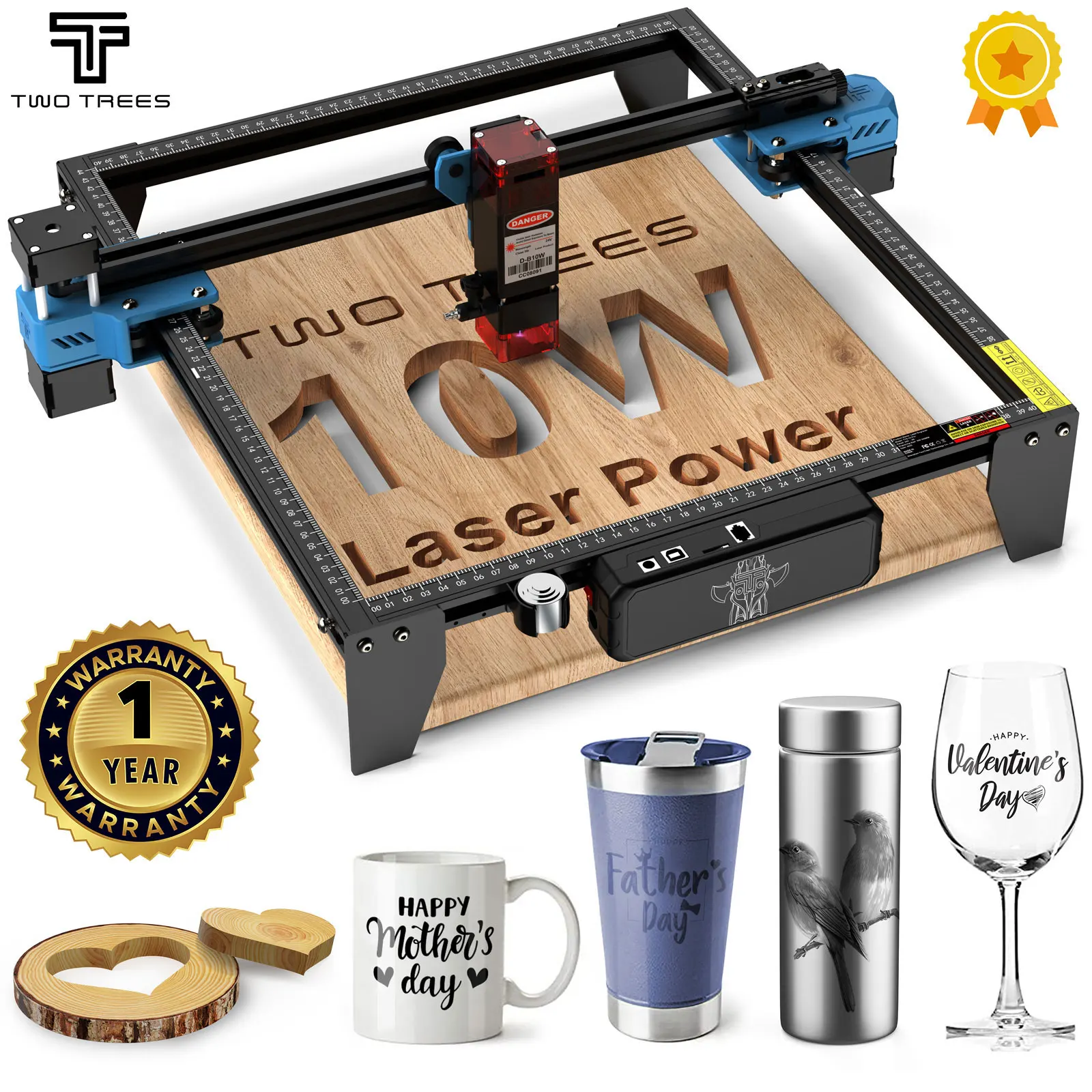 TwoTrees TTS-10 Pro 80W Laser Engraver Stainless Steel DIY Logo Printer Metal TTS-55Pro Laser Engraving Machine CNC Wood Cutting