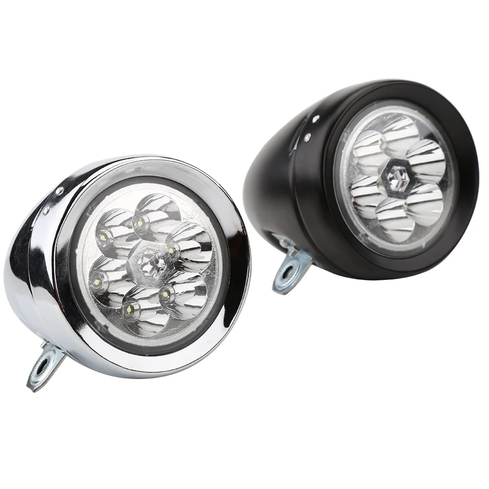 

6-светодиодный винтажный передний фонарь для велосипеда, фонарик, налобный фонарь с кронштейном, фонарик для велосипеда