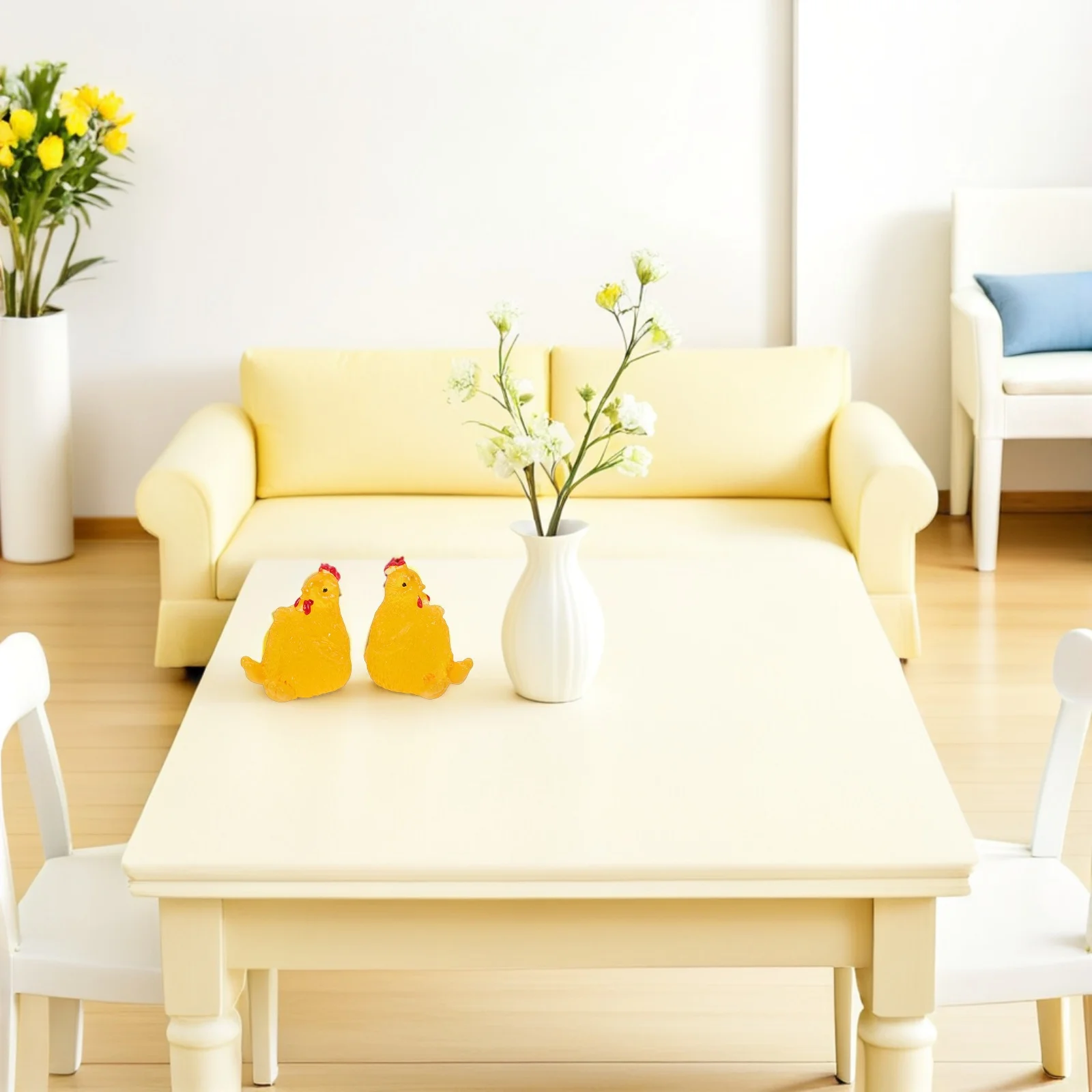 

20 шт., мини-смола, цыплята, микропейзажное украшение, миниатюрный садовый петух, курица, скульптура из смолы, креативный настольный акцент